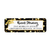 卒業ブラシスクリプトブラック金ゴールド星 ラベル (正面)