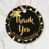 卒業ブラシスクリプトTHANK YOU Black金ゴールド星 フェイバータグ (裏面)