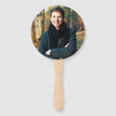 卒業ブラックと金ゴールドの大学院写真 ハンドファン (裏面)