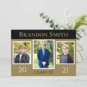 卒業ブラックと金ゴールド 招待状 (スタンド正面)