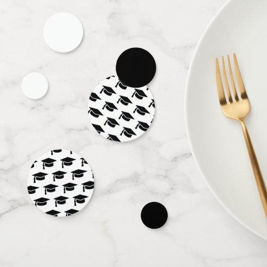 卒業ブラックタッセルキャップ コンフェッティ (グループ)