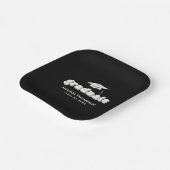 卒業ブラックレトロタイポグラフィシンプル ペーパープレート (傾斜あり)