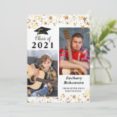 卒業ブラック金ゴールド星写真 案内状 (スタンド正面)