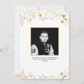 卒業ブラック金ゴールド星写真 案内状 (裏面)