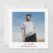 卒業ブラック&ホワイト市松模様にサンキューカード サンキューカード (裏面)