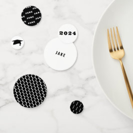 卒業ブラック&ホワイト コンフェッティ