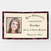 卒業ブルゴーニュ縁どサテン写真の追加 横断幕 (横)