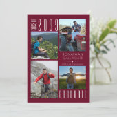 卒業ブルゴーニュ・マルーン4枚 案内状 (スタンド正面)