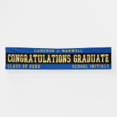 卒業ブルーおめでとう |黒 |金ゴールド 横断幕 (横)