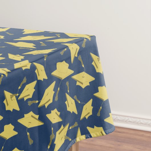 卒業ブルーと金ゴールドキャップ テーブルクロス (インサイチュ)