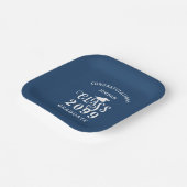 卒業ブルークラス年おめでとう名 ペーパープレート (傾斜あり)