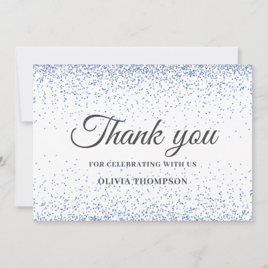 卒業ブルーグリッターサンキューカード サンキューカード (正面)