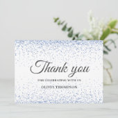 卒業ブルーグリッターサンキューカード サンキューカード (スタンド正面)