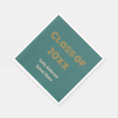 卒業ブルーグリーンオレンジ学年と学名 スタンダードランチョンナプキン (角)