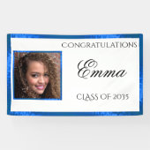 卒業ブルーサテンカスタムフォトバナー 横断幕 (横)