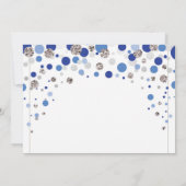 卒業ブルーシルバーパーティー水玉模様写真 招待状 (裏面)
