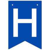 卒業ブルーホワイトスクール名 バンティングフラッグ (第1の旗)