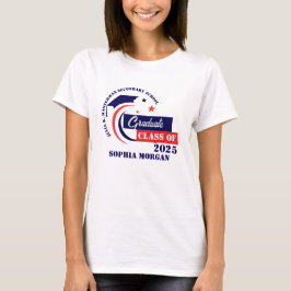 卒業ブルーレッド白卒業トライブレンドシャツ Tシャツ