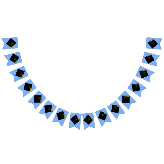 卒業ブルー バンティングフラッグ (全)