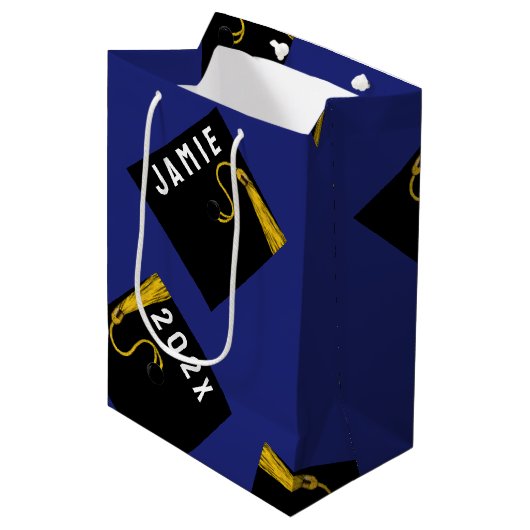 卒業ブルー ミディアムペーパーバッグ (正面アングル)