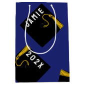 卒業ブルー ミディアムペーパーバッグ (正面)