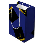 卒業ブルー ミディアムペーパーバッグ (裏面アングル)