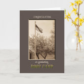 卒業ブートキャンプおめでとうヴィンテージフラグ カード (黄色い花)