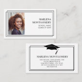 卒業プロフィール写真名カードキャップモダンハット コーリングカード (正面/裏面)