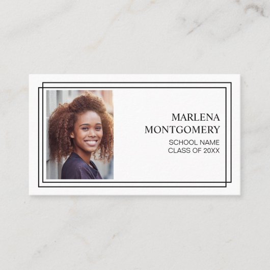 卒業プロフィール写真名カードキャップモダンハット コーリングカード (正面)