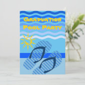 卒業プールパーティーサマーブルービーチサンダル 招待状 (スタンド正面)