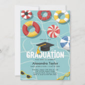 卒業プールパーティー高等学校大学おもしろい 招待状 (正面)