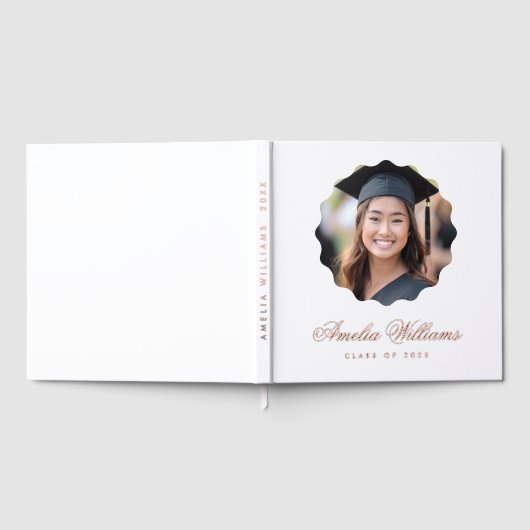 卒業ホワイトまたは任意のカラー写真 ゲストブック (全面)