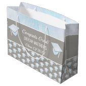 卒業ホワイトオパールパターントレンディーおめでとう ラージペーパーバッグ (裏面アングル)