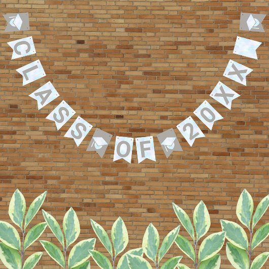 卒業ホワイトオパールパーティーシンボルや象徴クラス バンティングフラッグ