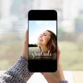 卒業ホワイトスクリプトフォトオーバーレイ 案内状