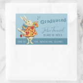 卒業ホワイトラビット吹ラッパラッパCC1138 長方形シール (バッグ)