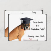 卒業ボクサードッグパーティの招待状 招待状 (正面/裏面)