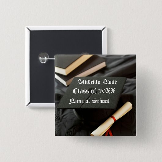 卒業ボタン 缶バッジ (正面&裏面)