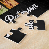 卒業マイルストーンフォトパーティーブラック ジグソーパズル (側面)