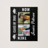 卒業マイルストーンフォトパーティーブラック ジグソーパズル (縦)