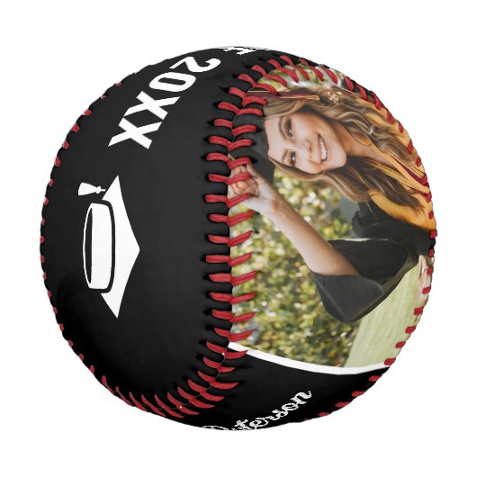卒業マイルストーンフォトパーティーブラック 野球ボール (アングル)