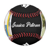 卒業マイルストーンフォトパーティーブラック 野球ボール (正面)