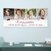 卒業マルーンおめでとうスクリプト4枚の写真 横断幕 (トレードショー)