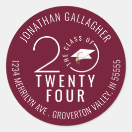 卒業マルーンクラスイヤー差出人住所 ラウンドシール