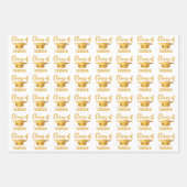 卒業マルーン金属金ゴールド学年 ラッピングペーパーシート (正面)