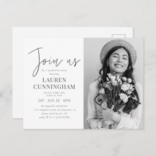 卒業ミニマリスモダントシンプル・の写真 ポストカード (正面/裏面)