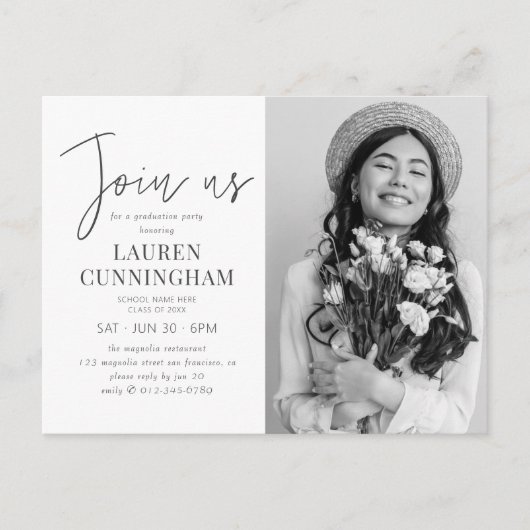 卒業ミニマリスモダントシンプル・の写真 ポストカード (正面)