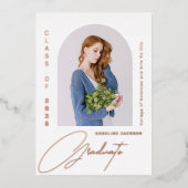 卒業ミニマルエレガント主義の写真卒業 箔招待状 (正面)