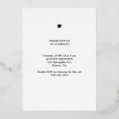 卒業ミニマルエレガント主義の写真卒業 箔招待状 (裏面)