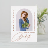 卒業ミニマルエレガント主義の写真卒業 箔招待状 (立ち正面)